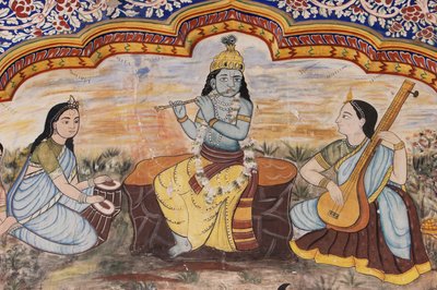 Paintings Along the Courtyard of the Nawalgarh Podar Haveli Museum, Nawalgarh, Rajasthan, India (detail) by Unbekannt Unbekannt